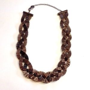 Dana Buchman Braided mesh necklace copper tone.